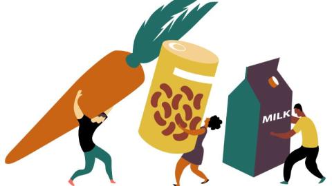 people carrying large food items